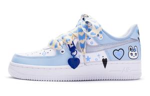 Кроссовки Nike Air Force 1 Skateboard Shoes Women's Low-Top White Blue Black