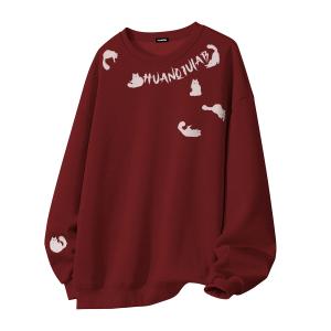 Свитшот Unisex Crew Neck Moderate Heavyweight HUANQIU, burgundy