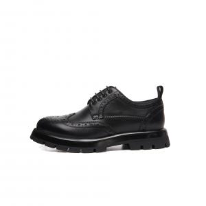 CTCY Повседневные кожаные туфли мужские низкие, черные/синие