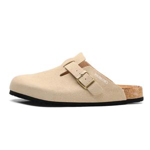 Пробковая подошва, резиновая подошва, ЭВА, тихие, противоскользящие, закрытые сандалии унисекс PAIBLOKS, White Gray