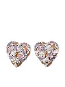 Серьги в форме сердца Self-Portrait, серебристый