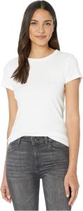 Футболка с круглым вырезом в рубчик с короткими рукавами 1x1 Lilla P, белый
