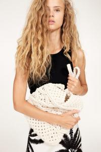 Большая сумка из макраме H&M, бежевый