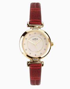Женские круглые кремовые аналоговые часы Limit 27 мм красного цвета