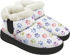 Зимние зимние ботинки для женщин удобные теплые утепленные уличные короткие ботинки до щиколотки Gdxynsmny, Colorful Paw