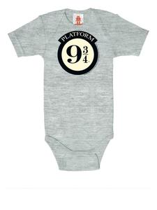 Logoshirt Детский боди в стиле Гарри Поттера - логотип платформы 9 3/4, серый с пятнистым рисунком