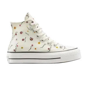 Кроссовки Converse Wmns Chuck Taylor All Star Lift Platform High 'Embroidered Blooms', кремовый