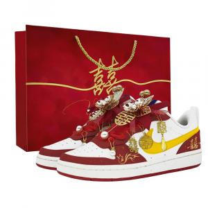 Nike Кроссовки для скейтбординга Court Borough с амортизацией, износостойкие, низкие, унисекс, красные