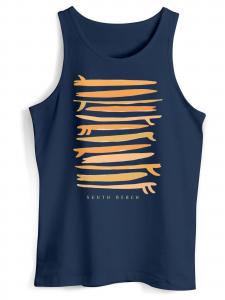 Neverless Футболка 'Surf Boards South' в темно-синем цвете