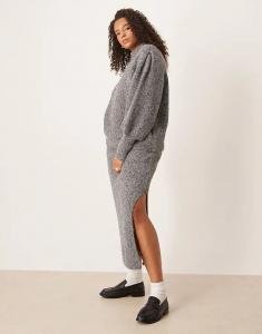 Пышная макси-юбка ASOS DESIGN Curve цвета «уголь»