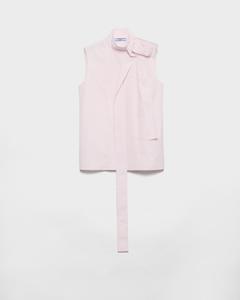 Вышитый топ из поплина Prada, нежно-розовый