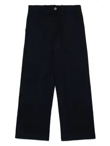 Прямые брюки с нашивкой-логотипом Marni Kids, черный