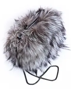 Сумка для вечеринки из натурального меха лисы Maximilian, светло-серый