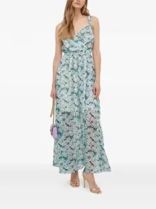 Макси-платье с цветочным принтом Morgan, синий