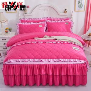 Yalu Комплект постельного белья 4 предмета, простыня 180x220 см, пододеяльник 200 см, цвет Fenpangmei