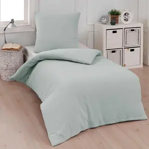 Комплект постельного белья Dream Sleep Muslin, однотонный, 160x210 см + 65x100 см, серебристый Traumschlaf