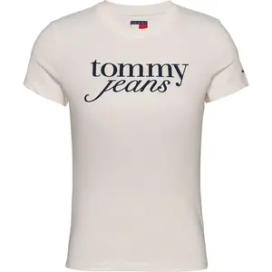 Футболка с коротким рукавом Tommy Jeans Essential Logo, бежевый