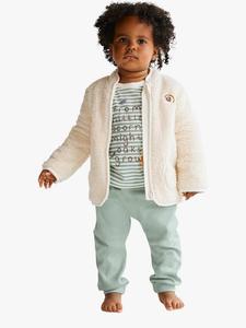 Детская куртка на молнии из хлопкового флиса Mini Cuddles, Ivory