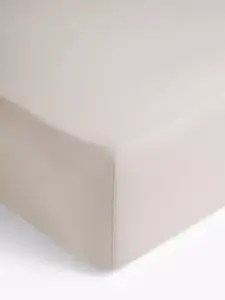 Простыня на резинке John Lewis ANYDAY Comfy & Relaxed Washed Cotton Deep, цвет almond