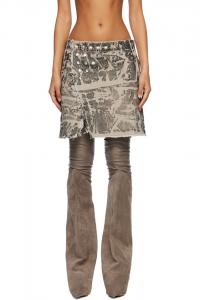 Rick Owens Drkshdw Черная мини-юбка Concordians Sisysnap из денима