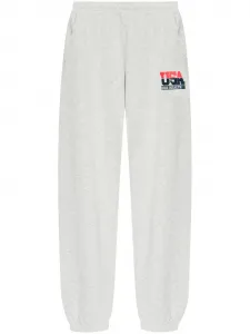 Брюки с эластичным поясом и логотипом Sporty & Rich, серый