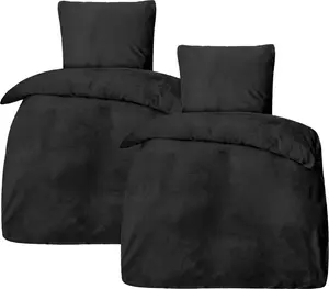 Комплект постельного белья Winter Plush Velvet Touch из флиса, однотонный, 135 x 200 см, 80 x 80 см: 4 предмета / синий aboutyourhome-shop