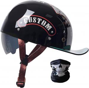 Шлем мотоциклетный YMKJGZS с принтом, черный