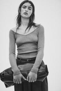 Рубашка с открытыми плечами H&M, серый