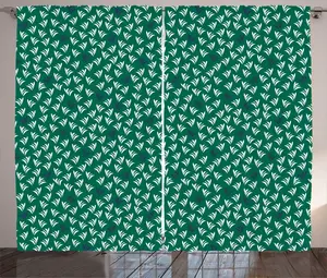 Штора ABAKUHAUS Natural Art Rustic с тропическими травяными мотивами, универсальная ленточная штора для гостиной с петлями и крючками, 280 x 225 см, цвет "лесной зеленый/белый" Abakuhaus