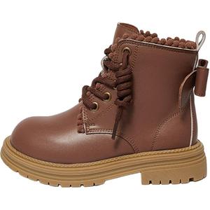 Детские кожаные ботинки для детей Snoffy, коричневый