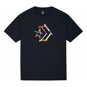 Футболка star chevron printing sports round neck short sleeve t-shirt 'black' Converse, черный
