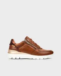 Женские кожаные кроссовки с анатомической стелькой Memory Foam и сверхлегкой подошвой Pikolinos, коричневый