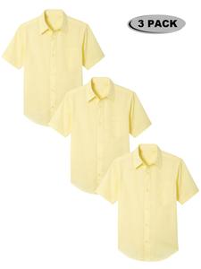 Рубашка Galaxy Authentic для мальчиков с коротким рукавом и застежкой на пуговицы, 3 шт. Galaxy By Harvic, желтый