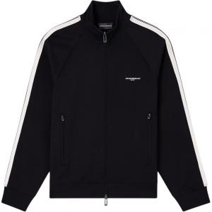 Логотипный худи с молнией EMPORIO ARMANI, черный