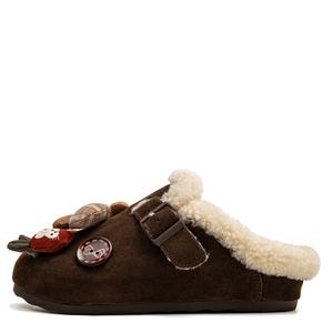 OICIRCLE Женские противоскользящие тапочки с закрытым носком и износостойкой резиновой подошвой цвет кофе, цвет Coffee