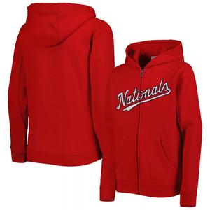 Молодежная красная флисовая толстовка с молнией во всю длину Washington Nationals Wordmark Outerstuff