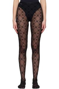 Монохромные ажурные колготки с флокированием Marine Serre, черный