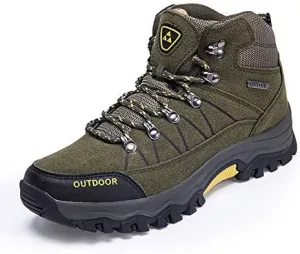 Мужские водонепроницаемые походные рабочие ботинки, легкие кожаные ботинки для работы, рабочая обувь, мужские ботинки до щиколотки для строительства, кровельных работ, охоты Qacksv, зеленый