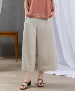 Хлопковые брюки длиной 3/4 Studio Picone, цвет Beige(019)