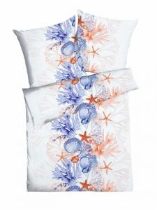 Комплект постельного белья премиум-класса из 2 предметов из сирсакера, размер 135x200 см, цвет Коралловый риф, цвет Темно-синий JACK, 135x200 см