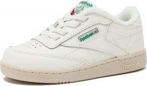Кроссовки Reebok Club C для девочек и мальчиков, унисекс, для малышей, детей младшего или старшего возраста, Toddler Chalk/Glen Green