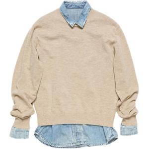 Acne Studios Трикотажный жакет женский бежевый с лацканом Moderate