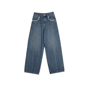 ELLE Джинсы женские деним синие умеренно широкие