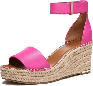 Женские сандалии на танкетке Franco Sarto Clemens из рафии, розовый