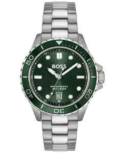 Мужские спортивные кварцевые часы Troper Sport с базовым календарем из нержавеющей стали, 42 мм Hugo Boss, silver-tone