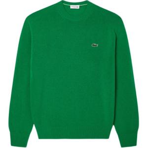 Шерстяной свитер с круглым вырезом LACOSTE, зеленый