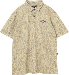 Мужская поло-рубашка Callaway C25134120 с коротким рукавом (впитывающая пот, быстросохнущая, с текстурированной сеткой) / для гольфа, бежевый