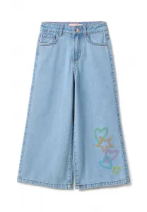 Широкие джинсы-клеш с вышивкой Ovs, Light Blue