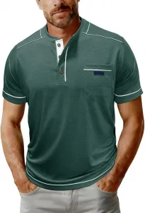 Мужская легкая рубашка-поло с коротким рукавом casual