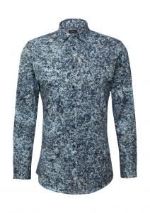 Приталенная рубашка на пуговицах s.Oliver BLACK LABEL, темно-синий